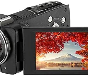 KEIYO 4K ビデオカメラ 光学12倍ズーム 180度回転のバリアングルスクリーン AN-S101