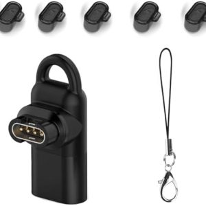 変換アダプター アダプター*1個+防塵プラグ 充電ポート用*5個+紛失防止ストラップ *1個 USB Type C 変換アダプター スマートウォッチ 充電ケーブル 急速充電器適合Venu 3 / Approach s70 / Forerunner 165/265 / vivosactive5 / Venu Sq2 / Fenixシリーズなど汎用